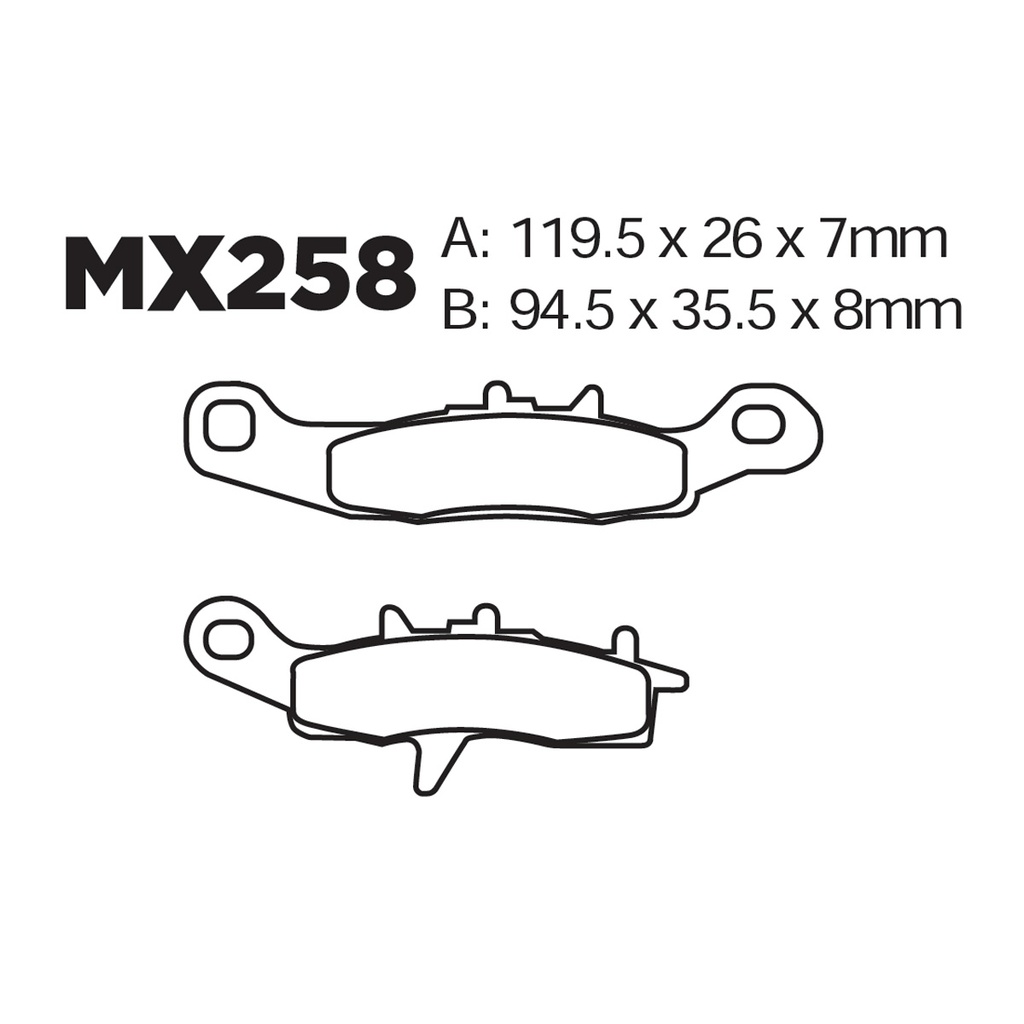 [145-600030] Balatas MX2 MA258 (FA258)