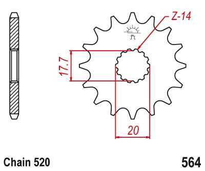 [22-118] Sprocket F564 T14
