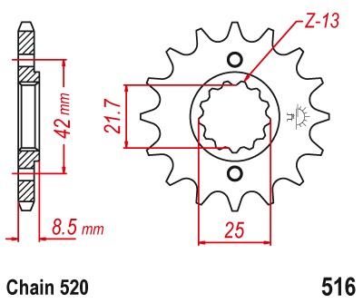 [22-148] Sprocket F516 T16