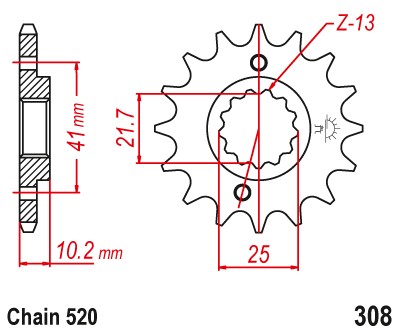 [22-176] Sprocket F308 T14