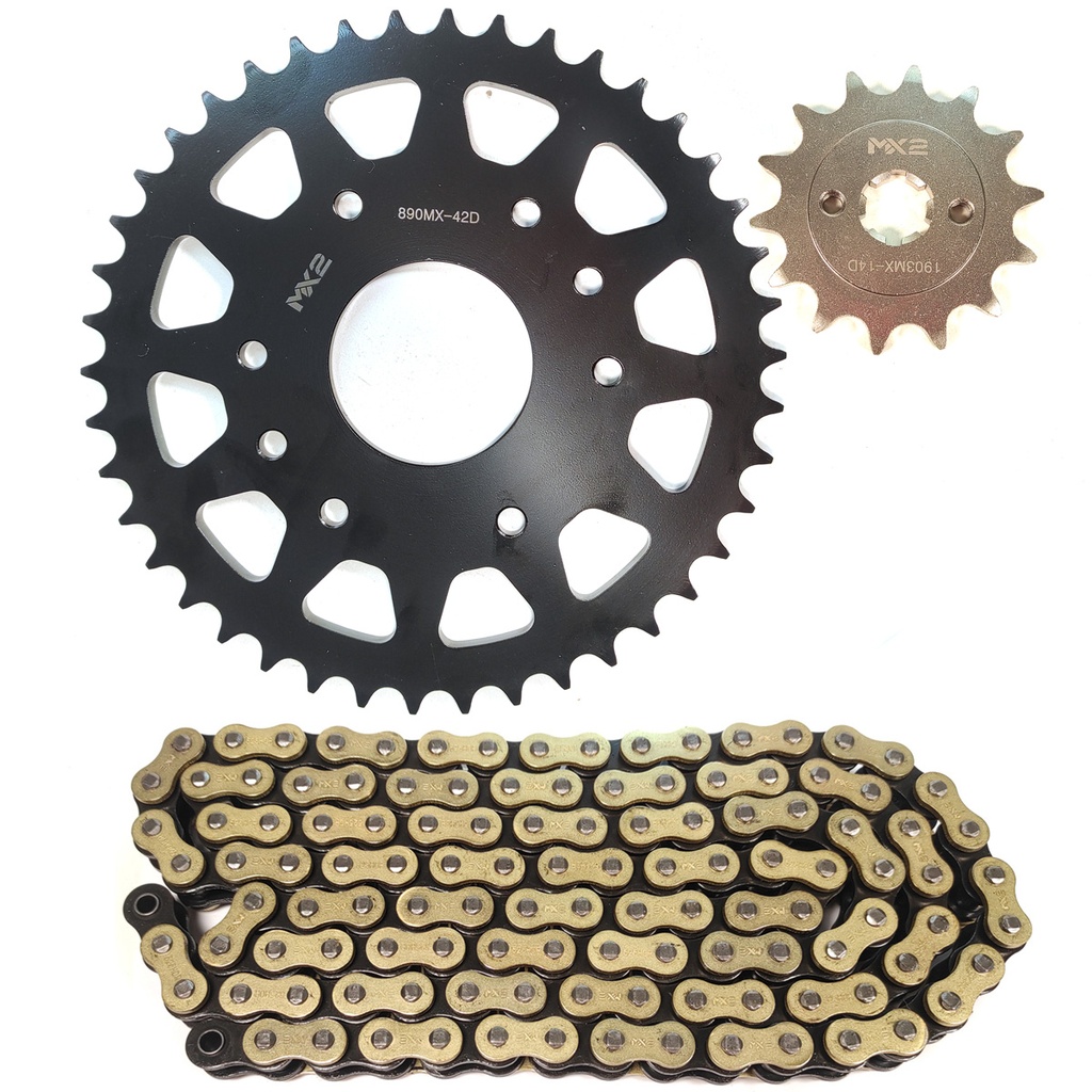 JUEGO DE ENGRANES CON CADENA MX2 (42/14, 520HO O-RING X 118L G&B)